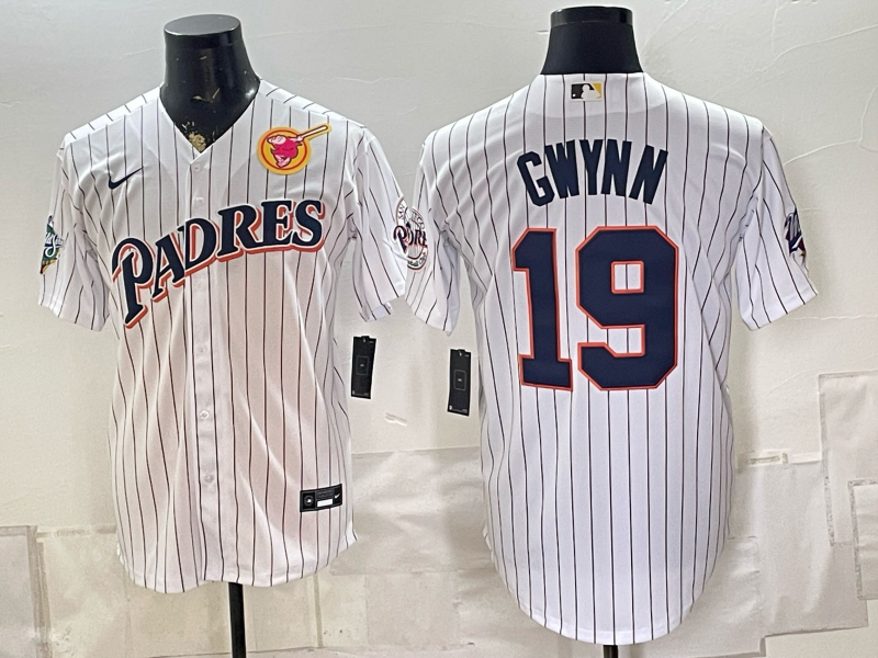 Men San Diego Padres #19 Gwynn white MLB Jersey 0903001->denver broncos->NFL Jersey